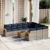 vidaXL 11 Piece Patio Sofa Set with Cushions Grey Poly Rattan (US only)