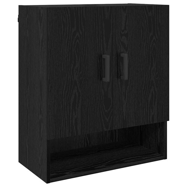 vidaXL Wall Cabinet Black oak 60 x 31 x 70 cm Engineered wood