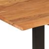vidaXL Dining Table Acacia with Black Legs Solid Acacia Wood