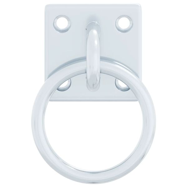 vidaXL Hitching Ring Silver Steel Tough Hitching Ring Circular
