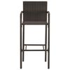 vidaXL Bar Stool Set of 4 Brown Synthetic rattan, powder-coated steel