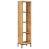 vidaXL Bookshelf Natural Mango Wood Solid Mango Wood Medium Bookshelf