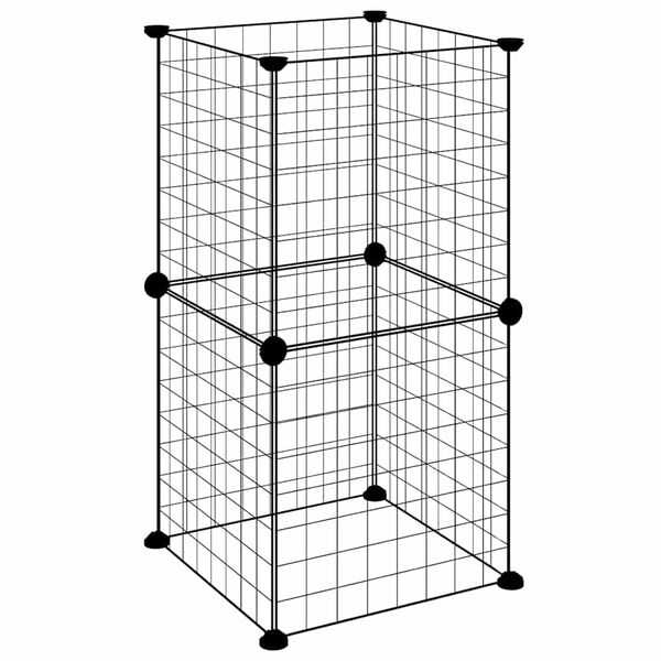 vidaXL Pet Cage Black Powder-coated steel Small Collapsible Pet Cage