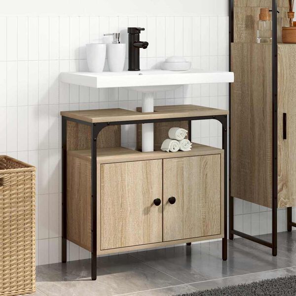 vidaXL Bathroom Cabinet Beige 23.62 x 11.81 x 23.62 in Engineered wood