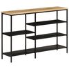 vidaXL Console Table Natural wood and black Solid rough mango wood and iron