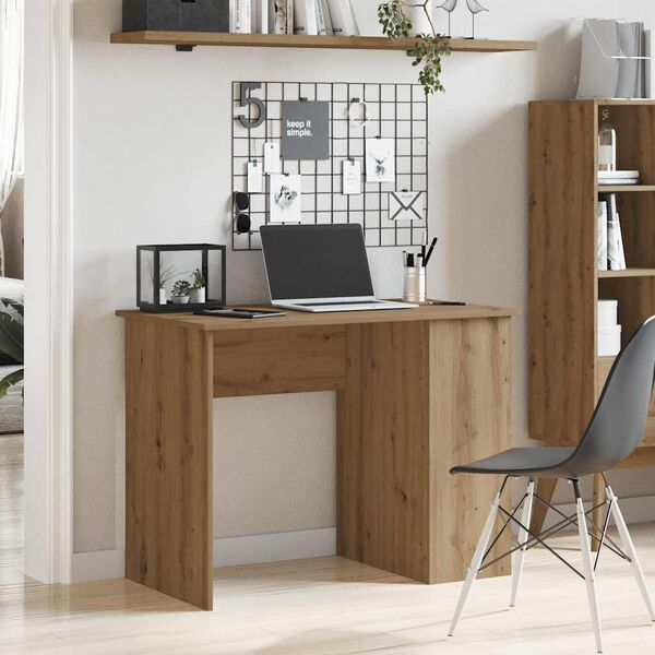 vidaXL Desk Artisan Oak Engineered Wood 39.4 x 21.7 x 29.5 in Shelving
