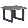 vidaXL Coffee Table Grey Solid Acacia Wood, Powder-Coated Iron 23.6 in
