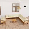 vidaXL Garden Lounge Set Honey Brown, Cream Solid pinewood Large