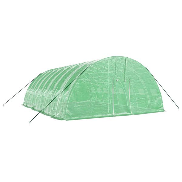 vidaXL Greenhouse Green Polyethylene (PE), Galvanized Steel Large