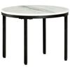 vidaXL Table White and Black Marble, Powder-Coated Steel Medium Durable