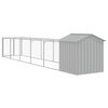 vidaXL Dog House Light Grey Galvanized Steel 46.1 x 240.2 x 48.4 in