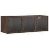 vidaXL Wall Cabinet with Glass Doors Brown Oak 40.2"x14.6"x13.8"