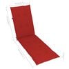 vidaXL Patio Deck Chair Red cushions Solid acacia wood Standard Foldable