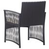 vidaXL Garden Armchair Set of 2 Black and Cream White