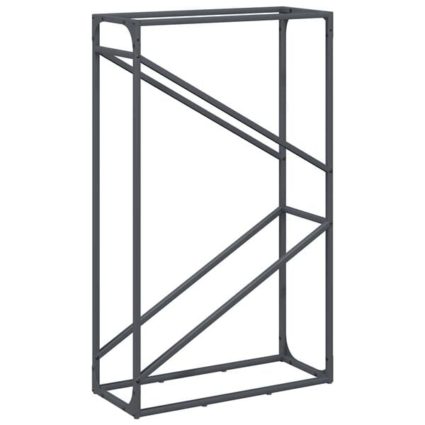 vidaXL Firewood Rack Anthracite 23.6x9.8x39.4" Cold-rolled steel