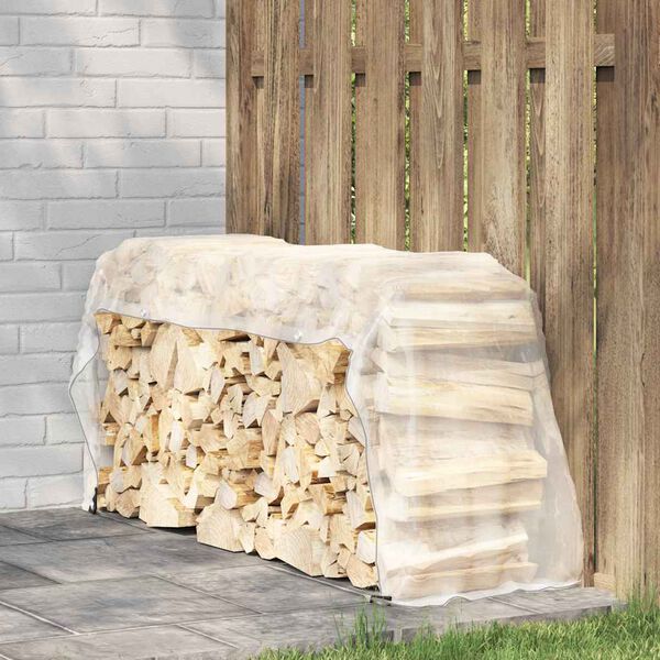 vidaXL Clear Tarpaulin with Eyelets 3.3x9.8' Polyethylene