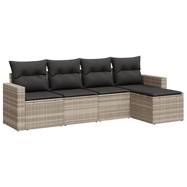 vidaXL Garden Sofa Set Light Grey, Dark Grey