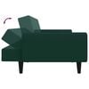 vidaXL Sofa Bed Dark Green Velvet (100% polyester), wood, plastic 2-seater