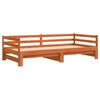 vidaXL Daybed With Trundles Wax Brown Solid Pine Wood 31.5x79 in