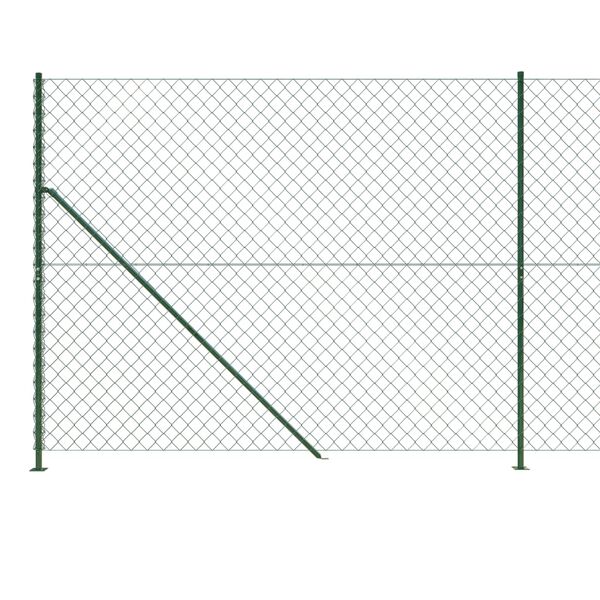 vidaXL Chain Link Fence with Flange Green 4.6x32.8'