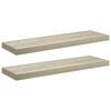 vidaXL Wall Shelf Set of 2 Oak Honeycomb MDF, metal 31.5 x 9.3 x 1.5 in