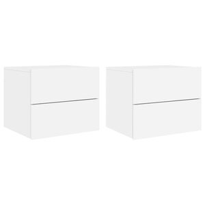 vidaXL Wall-mounted Bedside Cabinet Set of 2 White Engineered wood