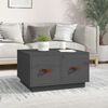 vidaXL Coffee Table Grey Solid Pine Wood, Faux Leather (PU) Medium