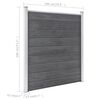 vidaXL Garden Fence WPC 275.2"x73.2" Gray