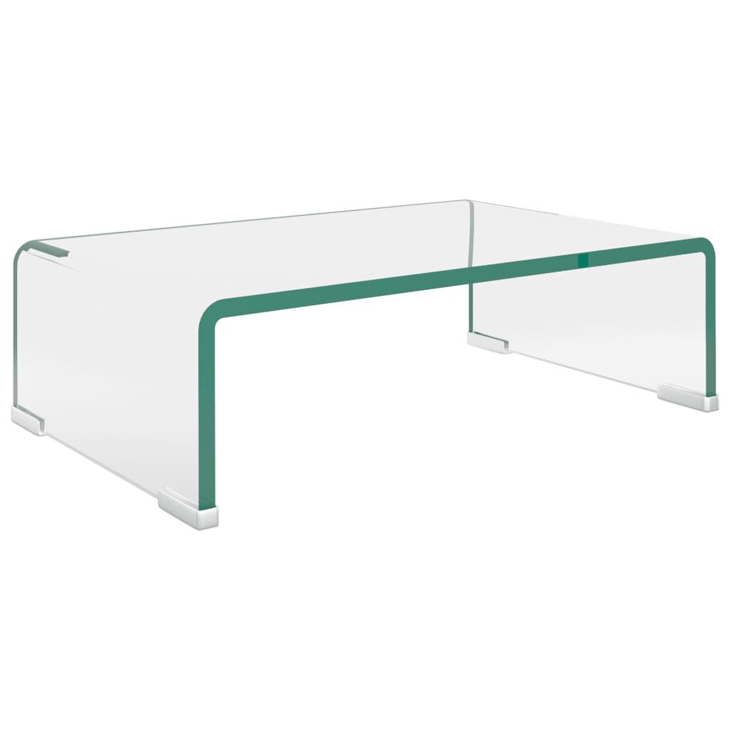 vidaXL TV Stand / Monitor Riser Glass Clear 15.7