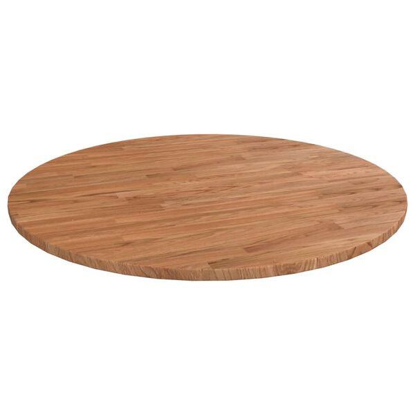 vidaXL Table Top Light Brown Solid Oak Wood 35.4 in Diameter Durable
