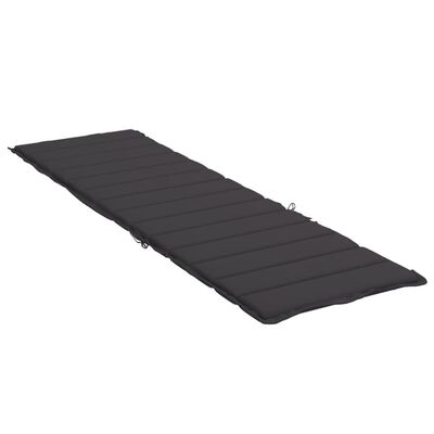 vidaXL Sun Lounger Cushion Black 78.7"x27.6"x1.2" Fabric