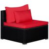 vidaXL 9 Piece Patio Lounge Set with Cushions Poly Rattan Red