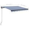 vidaXL Freestanding Manual Retractable Awning 118.1"x98.4" Blue/White