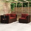 vidaXL Garden Lounge Set Brown, Cinnamon Red