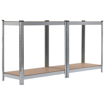 vidaXL 4-Layer Storage Shelf Silver Steel&Engineered Wood