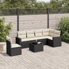 vidaXL Garden Sofa Set Black PE Rattan, Powder-Coated Steel, Tempered Glass