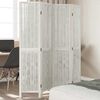 vidaXL Room Divider 4 Panels White Solid Wood Paulownia