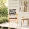 vidaXL Garden Chair Set of 8 Natural Acacia with Black and White Pattern