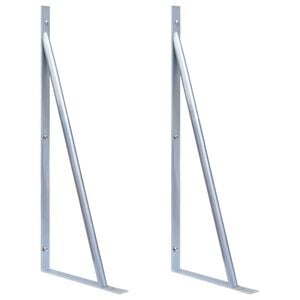 vidaXL Support Brackets for Fence Post 2 pcs Galvanized Steel