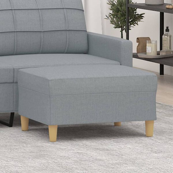 vidaXL Footstool Light grey 100% polyester fabric, plywood, foam