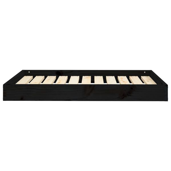 vidaXL Dog Bed Black Solid Pine Wood Medium Durable Dog Bed
