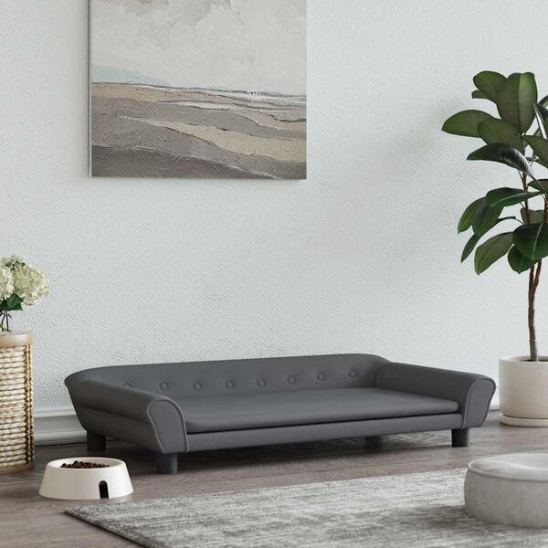 vidaXL Dog Bed Dark Grey 100x50 x 8.3 " Velvet