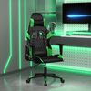 vidaXL Gaming Chair Black and Green Faux Leather