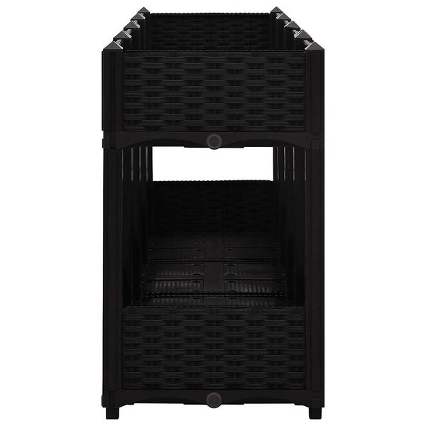 vidaXL Raised Bed Black Polypropylene 63.0 x 15.7 x 28.0 in Raised Bed