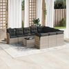 vidaXL Garden Sofa Set Light Grey PE Rattan Large Modular