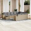 vidaXL Garden Sofa Set Beige, Light Grey PE Rattan Large