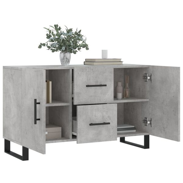 vidaXL Sideboard Concrete Gray Engineered wood, Metal