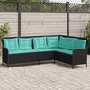 vidaXL Patio Sofa Black, Turquoise