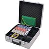 vidaXL Combine Poker/Blackjack Set with 600 Laser Chips Aluminium
