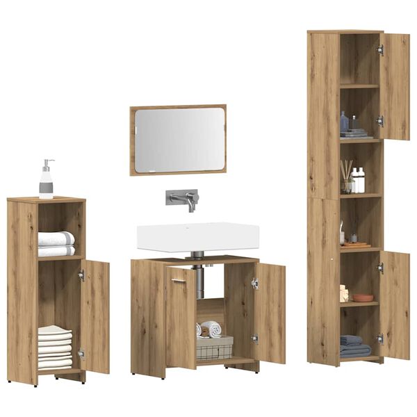 vidaXL Bathroom Furniture Set Artisan Oak Engineered wood Medium